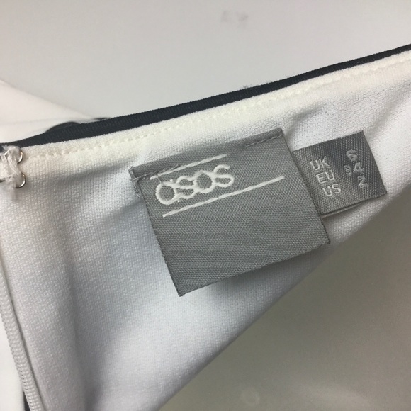 ASOS Strapless Bodycon  Midi Dress Sz.2 White/Blk - Picture 5 of 7